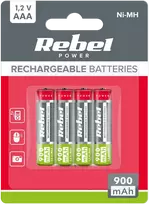 Akumulatorki REBEL AAA baterijos, 900 mAh, Ni-MH, 1.2V, 4 vnt/bl, R3