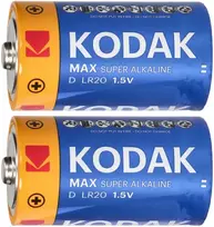 Baterie Kodak MAX šarminės KD-2 LR20 baterijos, 2 vnt.