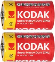 Baterie „Kodak ZINC Super Heavy Duty D LR20“ baterijos, 2 plėvelės