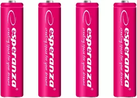 EZA102R Esperanza įkraunamos Ni-MH AAA 1000mAh baterijos, 4 vnt. raudonos