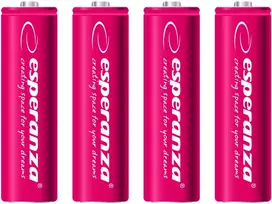 EZA104R Ni-Mh AA 2000mAh įkraunamos baterijos 4 vnt raudonos Esperanza
