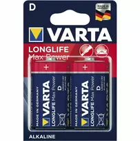 2x R-20 R20 D 1,5 V šarminės „Varta Longlife Max Power“ baterijos