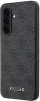 Guess PU 4G Metal Classic Logo dėklas skirtas Samsung Galaxy A37 pilkos spalvos