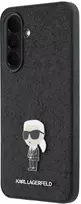 Karl Lagerfeld Fixed Glitter Metal Ikonik dėklas skirtas Samsung Galaxy A37 juodos spalvos