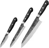Samura PRO‑S LUNAR 3 dalių Damasko peilių rinkinys: daržovių 78 mm, universalus 150 mm, šefo 210 mm