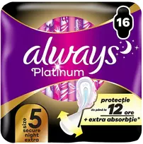 Always Higieniniai įklotai „Platinum Secure Night Extra“, 16 vnt.