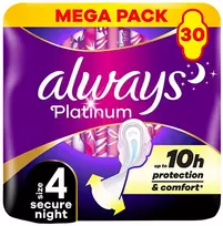 Always Platinum Ultra Secure Night Mega sanitary pads 30 pcs