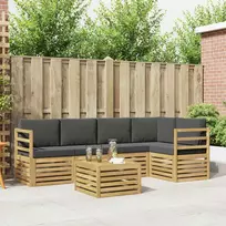 Lauko sofos komplektas 6 vnt. Balta ir antracito Poliesteris