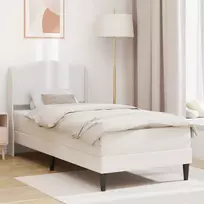 Lova Lovos rėmas su galvūgalio Balta 100 x 200 cm Dirbtinė oda