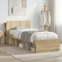 Lova Lovos rėmas su saugojimu Sonoma ąžuolas 75 x 190 cm