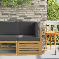 Lauko kampinė sofa Kietos akacijos mediena Balta