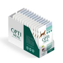 Optimeal katėms su menke ir daržovėmis drebučiuose, 85 g x 12 vnt.