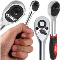 Grzechotka 1/4" Verke - tvirta, chromuota, su ergonomiška rankena