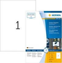 Herma 9543 Etiketės, 210x297mm, Polietileno Plėvelė, Baltos, 40 vnt.