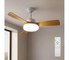 Brilagi - lubinis ventiliatorius su dimeriuojamu LED apšvietimu LED/34W/230V 106 cm baltas/rudas + nuotolinis pultas