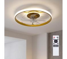 Brilagi - reguliuojamas LED lubų ventiliatorius LED/66W/230V 55 cm balta/auksinė + nuotolinio valdymo pultas