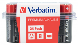Verbatim AA Premium Alkaline Batteries, 24-Pack, 1.5V