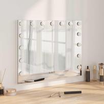 LED makiažo veidrodis Baltas 58 x 10 x 47 cm Stiklas ir plienas
