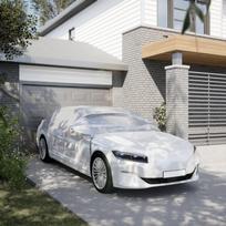 Pusės automobilio uždangalas su kabliukais sidabrinis L PEVA