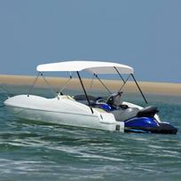 Bimini viršaus stogelis baltas 243x(230-244)x137cm 4 lankai