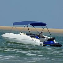 Bimini viršaus stogelis mėlynas 243x(230-244)x137cm 4 lankai