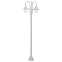 Sodo šviestuvas E27 220cm aliuminis 3 žibintai baltas