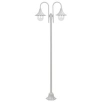Sodo šviestuvas E27 220cm aliuminis 2 žibintai baltas
