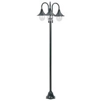Sodo šviestuvas E27 220cm alium 3 žibintai tams žalias