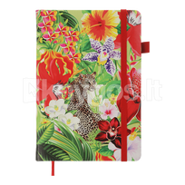 Knyga su gumute EXOTIC A5 96l lang., ORCHIDĖJOS