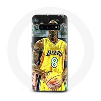 Coque pour Samsung Galaxy s10 edge Kobe Bryant Dunk lakers 8 NBA Noir juoda