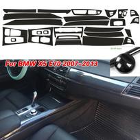 Automobilio salono lipdukas vinilo juodas 3D anglies pluošto rašto lipdukas BMW E70 2007-2013 automobiliui, centriniai lipdukai, formavimo apdaila CHINA