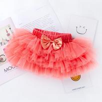 Girls' Solid Color Six-Layer Mesh Tutu Skirt L (1-2 years) oranžinė