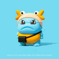 Dėklas Airpods 1 2 3 Pro Pro 2 Mielas animacinis personažas Briedžio ragų kepuraitė Squirtle Silikoninis ausinių dėklas Priedai Dangtelis For Airpods 1 2