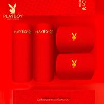 Playboy vyrų laimingas raudonų šortų ir kojinių rinkinys XL red