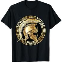 Spartan Helmet Gold Gladiator Sparta Greek Workout T-Shirt S juoda