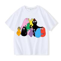 Barbapapa Komiksų Animacinis Medvilninis Marškinėlis Manga Animacinis Spaudinys Vaikams Marškinėlis Vaikams Gryna Medvilnė Marškinėliai Naujas Raštas Drabužiai Viršutiniai Drabužiai 110 black