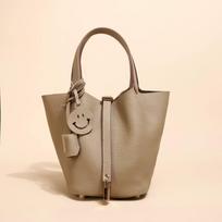 Leather togo first layer cowhide new vegetable basket bag women's bucket bag women's high-end commuter bag 20*13*18