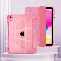 Glittering Sparkly Case for New IPad A16 11 10 Th Generation 2025 10.9 11 Inch Tri-fold Auto Sleep Smart Stand Protective Cover ipad A16 11th 2025 rožinė