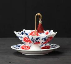 Rain Umbrella Tea Leakage Kung Fu Tea Accessories Ceramic Filters Tea Partitions Desktop Ornaments Fashion Tea Table Decorations raudona