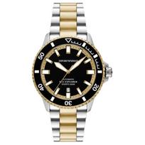 Emporio Armani Sea Explorer Automatic Two-Tone Stainless Steel Watch AR60089 Black Dial