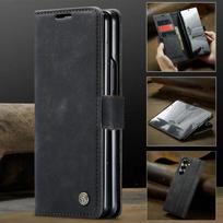 Skirta Samsung Galaxy Z Fold 7 5G 2026 Atlenkiamas dėklas Odinė piniginė kortelėms Knyga Coque Samsung Z Fold7 dėklas Z Fold7 Fold 6 5 4 Magnetinis Capa Z Fold 4 juoda