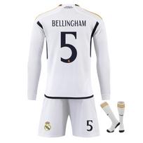 Real Madrid Bellingham ilgomis rankovėmis futbolo marškinėliai Vaikams Sportinė apranga Kvėpuojanti Greitai džiūstanti Jaunimo treniruočių varžybų marškinėliai Oficialiai licencijuoti 120-130 cm