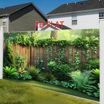 2D lauko sodo tvoros gobelenas, žali vynmedžiai ir augalai ant medinės tvoros fono 47.2x31.5inch/120*80cm