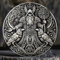 Viking Odin Raven Norse Mythology Celtic Knot Metal Wall Poster for Bar