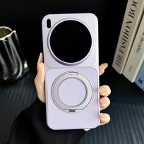 Skirta Vivo X200 X200S X300 Pro dėklas Lychee rašto odinis stiprios siurbimo metalinis stovas 360° besisukantis purškiamas hibridinis dangtelis vivo X200 Pro