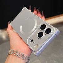 Four Corner Silicone For Magsafe Case For iPhone Air 17 16 15 14 13 Pro Max Plus Magnetic Wireless Charging Soft Bumper Cover iPhone 15 sidabras