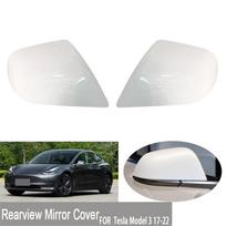 Pearl White galinio vaizdo šoninio veidrodžio dangtelio kaukolės dangtelių pora, skirta Tesla Model 3