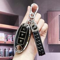 Raktų pakabuko dangtelis su Bling raišteliu raktų pakabu, skirtas Nissan 370Z Armada Kicks Murano Pathfinder Rogue Titan Versa Note Infiniti juoda