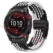 Greitai užsegamas 26 mm 22 mm dirželis Garmin, pintas nailono kilpos magnetinis Correa skirtas Garmin Fenix 5 instinct 2X Fenix 3 dirželis laikrodžio apyrankė Quick Fit 22mm&Black Connector