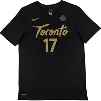 Nike NBA Collaboration Dri-Fit Toronto Raptors T-Shirt Jeremy Lin Round Neck Fashion Versatile Pullover Short Sleeve Kids Tops Black 9Z2B7BBV6-RAPJL S